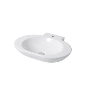 countertop washbasin / oval / ceramic / contemporary