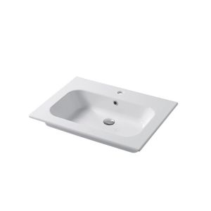 built-in washbasin / square / ceramic / contemporary