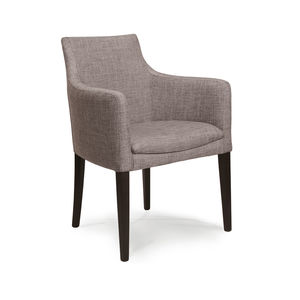 contemporary chair / upholstered / with armrests / fabric