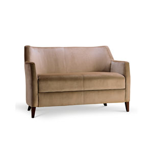 contemporary sofa / velvet / synthetic leather / 2-person
