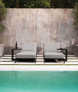 contemporary sun lounger / fabric / painted aluminum