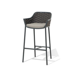 contemporary bar chair / upholstered / with armrests / with removable cushion
