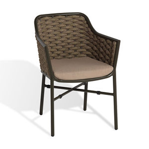 contemporary chair / upholstered / with armrests / cushion