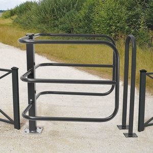access control barrier / pivoting / galvanized steel / for public spaces