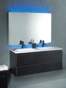 double washbasin cabinet / wall-hung / wooden / contemporary