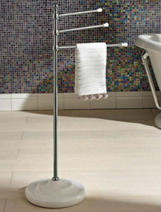 3-bar towel rack / floor-standing / metal