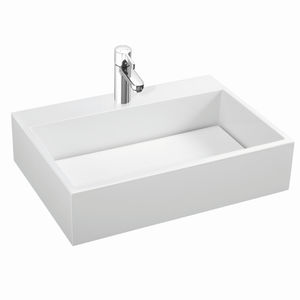 countertop washbasin / square / ceramic / contemporary