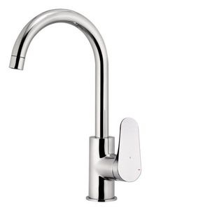 chromed metal mixer tap / kitchen / 1-hole / water-saving