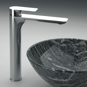 washbasin mixer tap / chrome-plated brass / bathroom / 1-hole