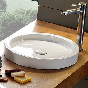 countertop washbasin / round / ceramic / contemporary
