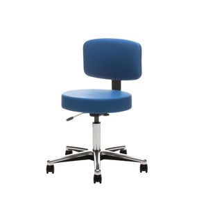 leather task stool / metal / for healthcare facilities / adjustable