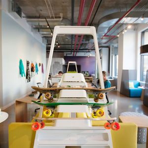 floor-mounted skateboard rack