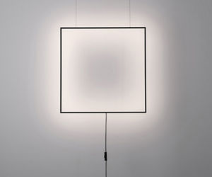contemporary wall light / painted steel / LED / square