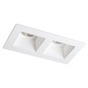 recessed downlight / LED / rectangular / plaster