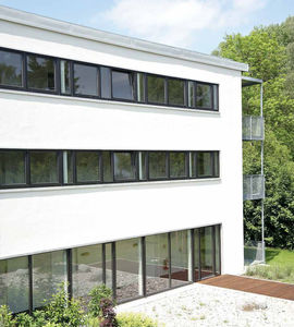 casement window / top-hung / PVC / double-glazed