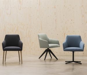 contemporary visitor chair / with armrests / upholstered / ergonomic