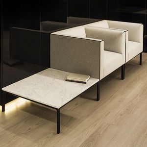 contemporary coffee table / marble / ceramic / aluminum