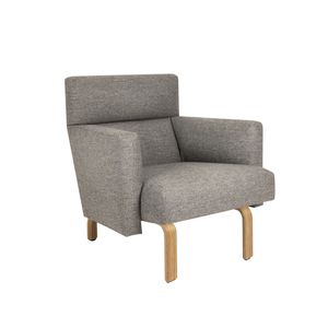 Scandinavian design armchair / fabric / reclining / gray