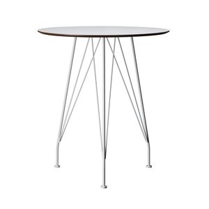 contemporary high bar table / laminate / lacquered metal steel base / round