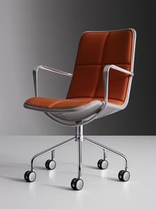 contemporary conference chair / on casters / with armrests / upholstered