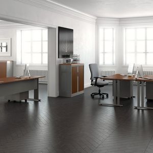 low filing cabinet / tall / metal / tambour door