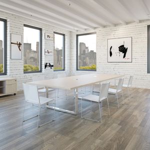 contemporary conference table / wooden / laminate / rectangular