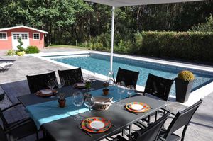 polymer block swimming pool / in-ground / concrete / outdoor