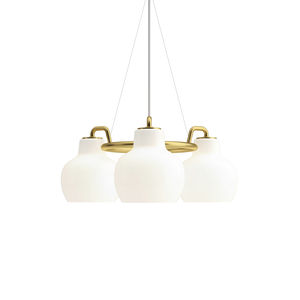 pendant lamp / contemporary / polished brass / blown glass