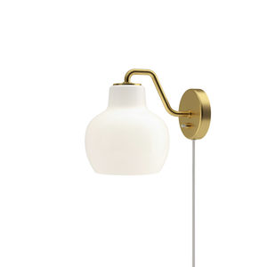 contemporary wall light / polished brass / blown glass / LED
