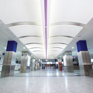 metal suspended ceiling / panel / acoustic / curved
