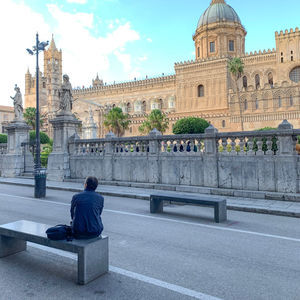 contemporary public bench