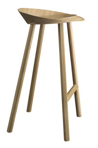 contemporary bar stool / oak / plywood / walnut