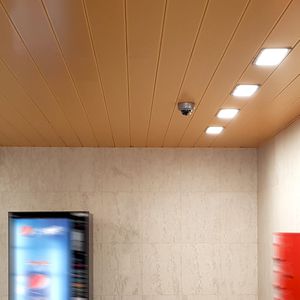 aluminum suspended ceiling / steel / strip / acoustic