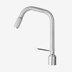 stainless steel mixer tap / kitchen / 2-hole / swivel spout