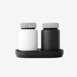 ceramic salt and pepper shaker / stainless steel / for domestic use