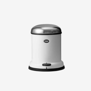bathroom trash can / stainless steel / steel / foot-operated