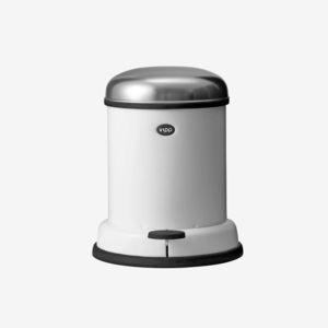 bathroom trash can / stainless steel / steel / foot-operated