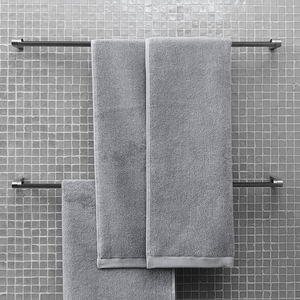 1-bar towel rack / wall-mounted / stainless steel