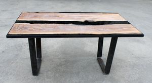contemporary coffee table / wooden / resin / epoxy