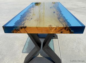 contemporary coffee table / wooden / resin / rectangular