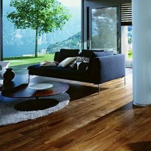 engineered parquet floor / floating / varnished / strip