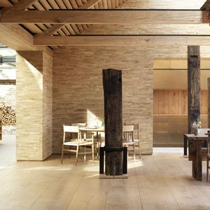 solid parquet floor / glued / oak / oiled