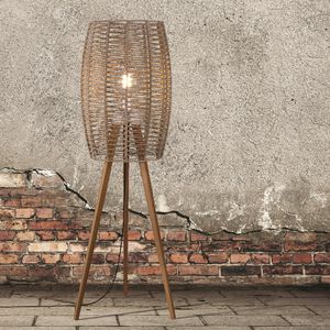 floor-standing lamp / contemporary / metal / rope