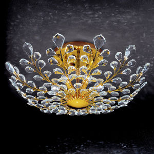 traditional ceiling light / metal / glass / home