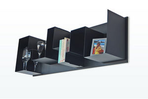 wall-mounted shelf / original design / powder-coated steel
