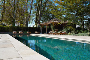 in-ground swimming pool / mineral stone / for hotel / overflow