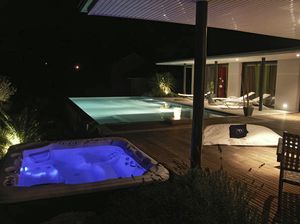 built-in hot tub
