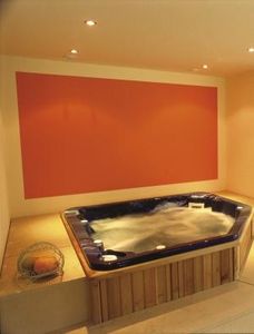 built-in hot tub