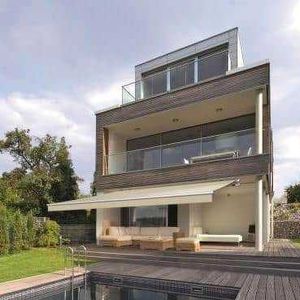 folding-arm awning / manual / motorized / patio
