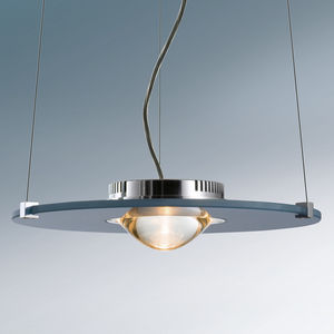 hanging light fixture / LED / round / glass